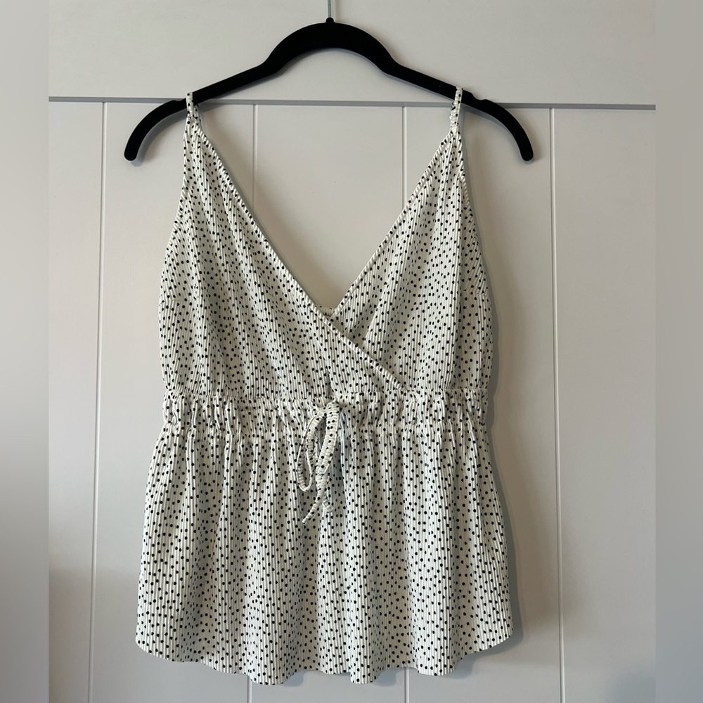 Abercrombie & Fitch peplum polka dot tank top